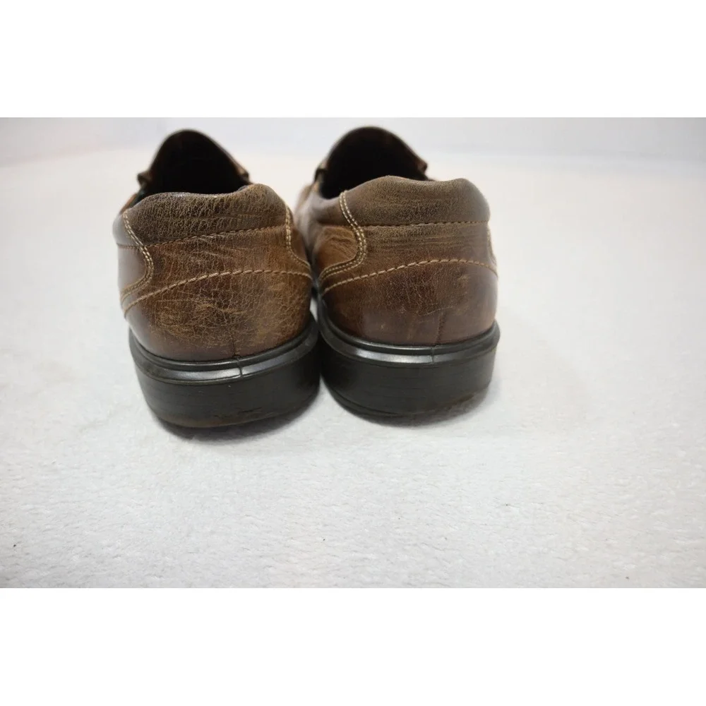 ECCO‎ Leather Slip On Loafers Mens 45 Brown Good Bicycle Toe Dress Shoes